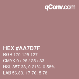Color code: HEX #AA7D7F | qconv.com