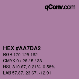 Color code: HEX #AA7DA2 | qconv.com