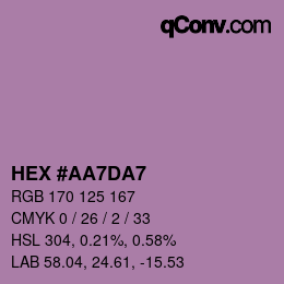 Color code: HEX #AA7DA7 | qconv.com