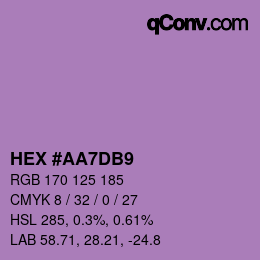 Color code: HEX #AA7DB9 | qconv.com