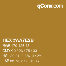 Código de color: HEX #AA7E2B | qconv.com