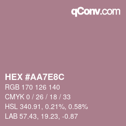 Color code: HEX #AA7E8C | qconv.com