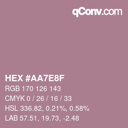 Color code: HEX #AA7E8F | qconv.com