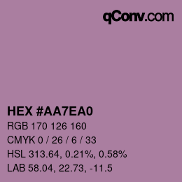 Código de color: HEX #AA7EA0 | qconv.com