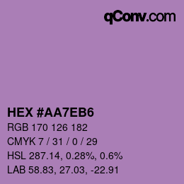 カラーコード: HEX #AA7EB6 | qconv.com