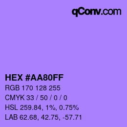 Color code: HEX #AA80FF | qconv.com