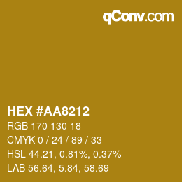 Color code: HEX #AA8212 | qconv.com