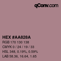 Color code: HEX #AA828A | qconv.com