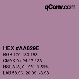 Color code: HEX #AA829E | qconv.com