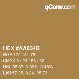 Código de color: HEX #AA834B | qconv.com