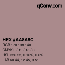 Color code: HEX #AA8A8C | qconv.com