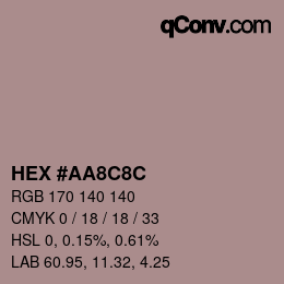Color code: HEX #AA8C8C | qconv.com