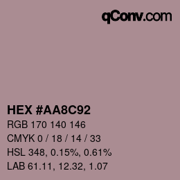 カラーコード: HEX #AA8C92 | qconv.com