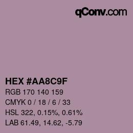 Color code: HEX #AA8C9F | qconv.com