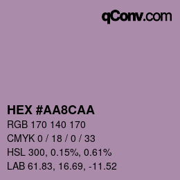 Color code: HEX #AA8CAA | qconv.com