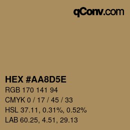 Farbcode: HEX #AA8D5E | qconv.com