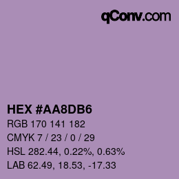 カラーコード: HEX #AA8DB6 | qconv.com
