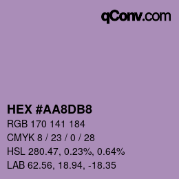 Color code: HEX #AA8DB8 | qconv.com