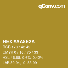 カラーコード: HEX #AA8E2A | qconv.com