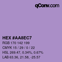 カラーコード: HEX #AA8EC7 | qconv.com