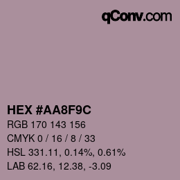Color code: HEX #AA8F9C | qconv.com