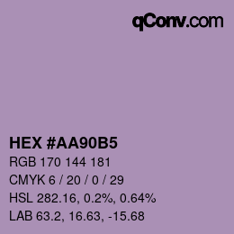 カラーコード: HEX #AA90B5 | qconv.com