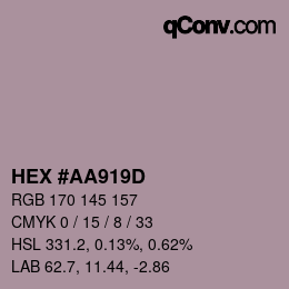 Color code: HEX #AA919D | qconv.com