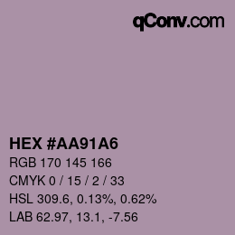 カラーコード: HEX #AA91A6 | qconv.com