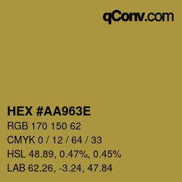 Color code: HEX #AA963E | qconv.com