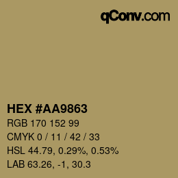 Color code: HEX #AA9863 | qconv.com