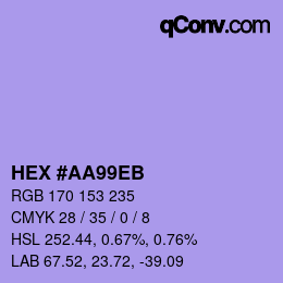 Color code: HEX #AA99EB | qconv.com