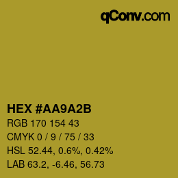 Color code: HEX #AA9A2B | qconv.com