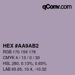 Código de color: HEX #AA9AB2 | qconv.com