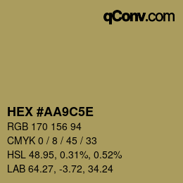 Código de color: HEX #AA9C5E | qconv.com
