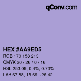 カラーコード: HEX #AA9ED5 | qconv.com