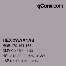 颜色代码: HEX #AAA1A8 | qconv.com