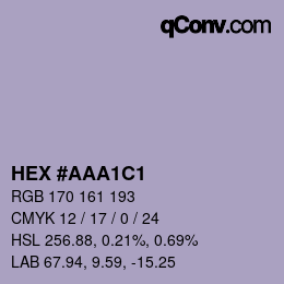 Color code: HEX #AAA1C1 | qconv.com