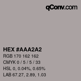 颜色代码: HEX #AAA2A2 | qconv.com