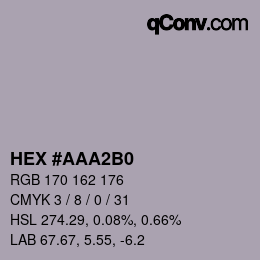 カラーコード: HEX #AAA2B0 | qconv.com