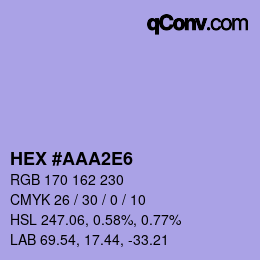 Color code: HEX #AAA2E6 | qconv.com