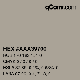 Color code: HEX #AAA39700 | qconv.com