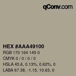 カラーコード: HEX #AAA49100 | qconv.com
