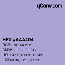 カラーコード: HEX #AAA4D4 | qconv.com