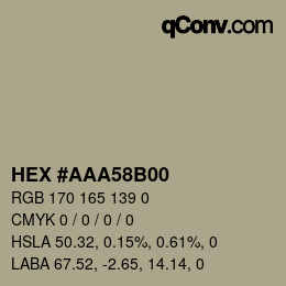 カラーコード: HEX #AAA58B00 | qconv.com