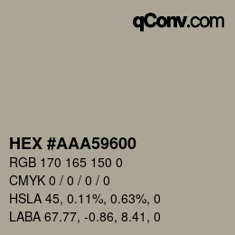 Color code: HEX #AAA59600 | qconv.com