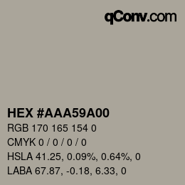 Color code: HEX #AAA59A00 | qconv.com
