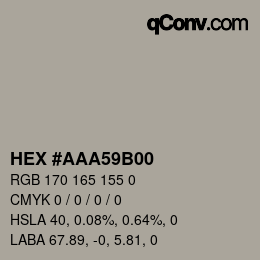 Color code: HEX #AAA59B00 | qconv.com