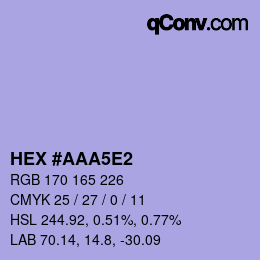 カラーコード: HEX #AAA5E2 | qconv.com