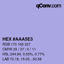 カラーコード: HEX #AAA5E3 | qconv.com
