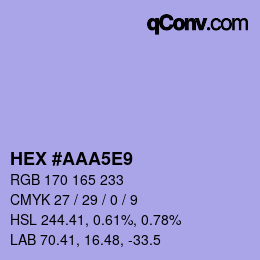 颜色代码: HEX #AAA5E9 | qconv.com